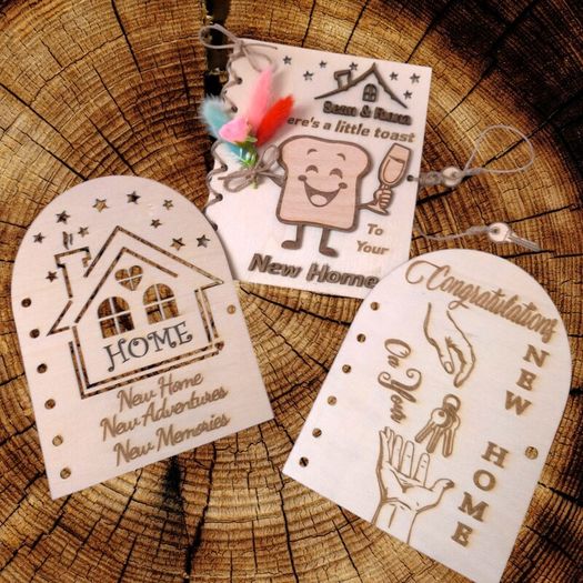 Personalised New Home Card -Wooden Occasional Card