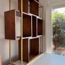 Modern Wooden & Gold Wall Shelf / Display Unit Image 2