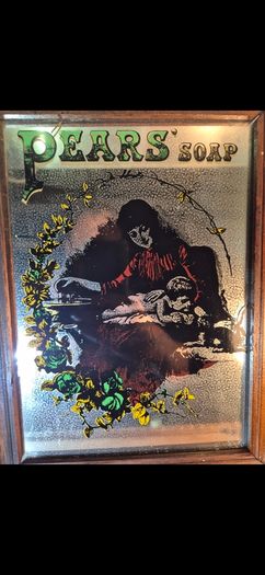 antique pears soap mirror