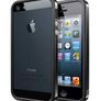 Hard Plastic Rubber Bumper Case with Metal Buttons for Apple Iphone 5 (Black) Free Screen Protector Front Back Image 3