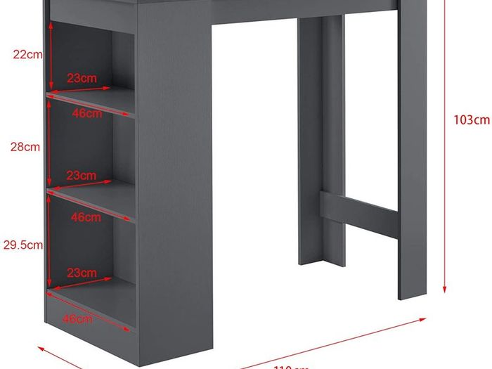 Bar Table with Integrated Dining Table 110 x 50 x 103 cm - Free Delivery Nationwide