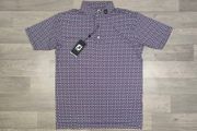 New FootJoy FJ Patterned Golf Polo Shirt Mens Medium
