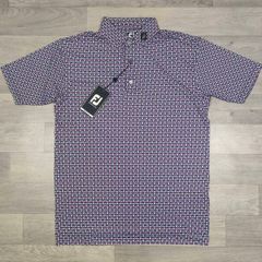 New FootJoy FJ Patterned Golf Polo Shirt Mens Medium