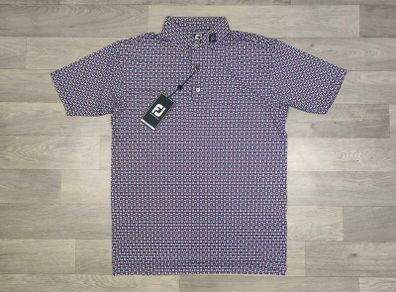 New FootJoy FJ Patterned Golf Polo Shirt Mens Medium