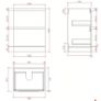 Floor standing Vanity unit 600mm Width 2 Drawer Image 3