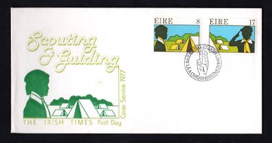 1977 Ireland Scouting and Guiding Commemorative Stamps Illustrated Addressed The Irish Times First Day Cover (FDC)
