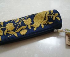 Hand made and embroidered pouch pen holders
