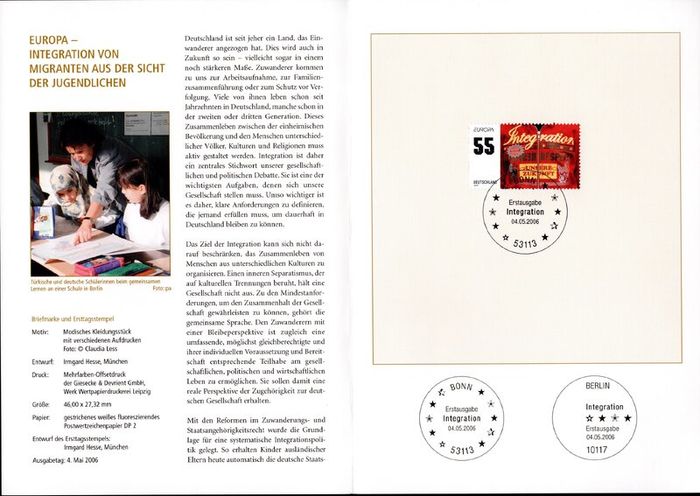 2006 Bundes Republic Deutschland (Germany) Federal Annual Stamp EFT Collection with 50 Images of contents