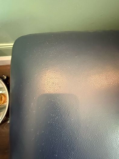 L shape navy leather couch