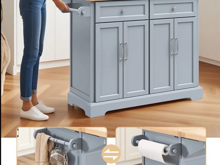 Kitchen Island Kitchen trolley with expandable work surface  Kitchen Cabinet