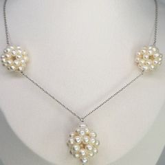 Silver AAA Fresh Water Pearl Necklace (70.00 Ct) - Sterling Silver