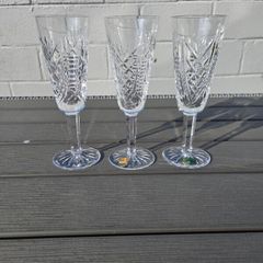 Vintage Waterford Crystal Champagne Flutes