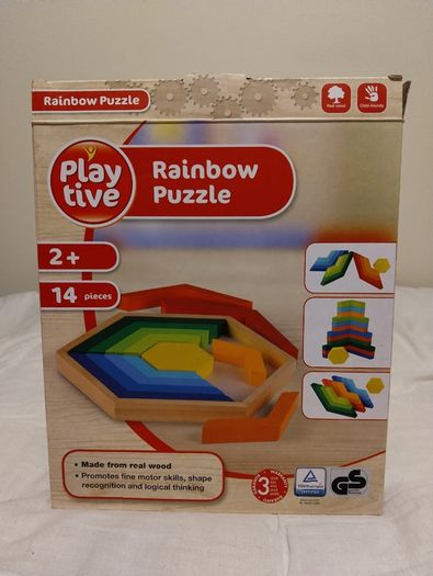 Playtive Wooden Rainbow Puzzle New In Box