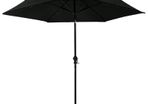 Outdoor Parasol with LED Lights and Steel Pole 300 cm Black