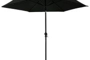 Outdoor Parasol with LED Lights and Steel Pole 300 cm Black