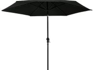 main image for ad Outdoor Parasol with LED Lights and Steel Pole 300 cm Black