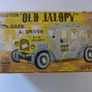 Line-Mar Tin Car: Friction Old Jalopy with Siren and Driver - (1940s-1950s with Box Rare) Image 8