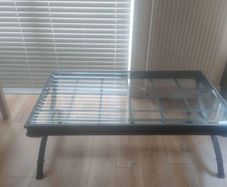 cast iron/glass coffee table
