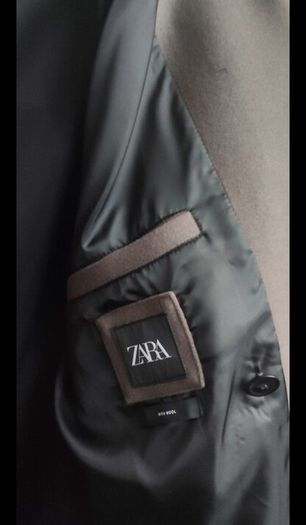 NWT Men's Zara Wool Peacoat Size L