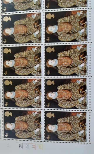 Sheets of Vintage UK Postage Stamps