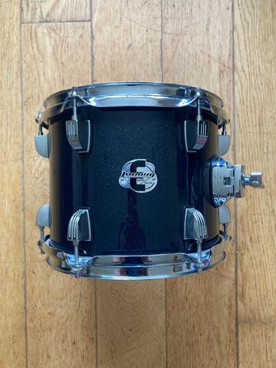 Nearly new Ludwig Evolution and Backbeat Snare Drum 14" and 10/12/16 toms in stunning Black Sparkle Wrap