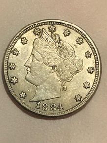 1884 5 cents UNC
