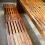 Teak table and benches. Image 3