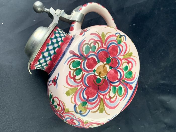 Vintage Art Pottery Hand Painted Pitcher