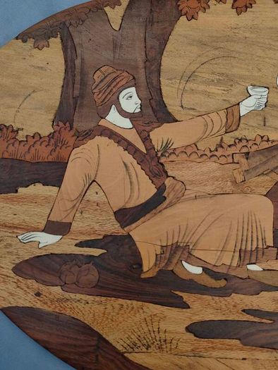 2 X Vintage Indian Rosewood Marquetry panels