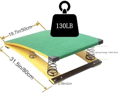 Gymnastics Springboard for Kids Vaulting Training Fitness Playing, Portable Curved Spring Board, Hard Wood Practice Equipment, Elastic Board for Home Room Athletics Training