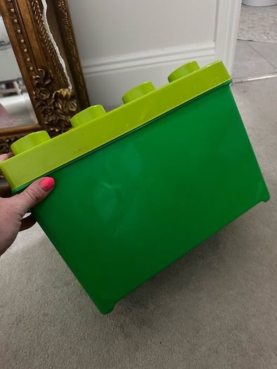 larger Lego storage box / green