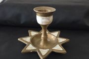 Brass Candle Holder with Mother of Pearl inlay