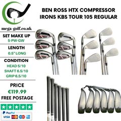 Ben Ross HTX Compressor Irons / 5-Pw-Gw (No 7 Iron) / KBS Tour 105 Regular