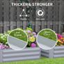Set of 2 291L Raised Garden Bed, Elevated Galvanised Planter Box for Flowers, Herbs, 100x100x30cm, Grey Image 3