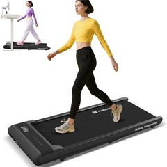 Walking Pad Smart AI Under Desk Treadmill Portable Small 2 in 1 Treadmills for Home Office Jogging Running Machine TicSports Zwift Kinomap with LED Display Remote Control 6 KMH Easy Storage