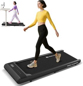 Walking Pad Smart AI Under Desk Treadmill Portable Small 2 in 1 Treadmills for Home Office Jogging Running Machine TicSports Zwift Kinomap with LED Display Remote Control 6 KMH Easy Storage