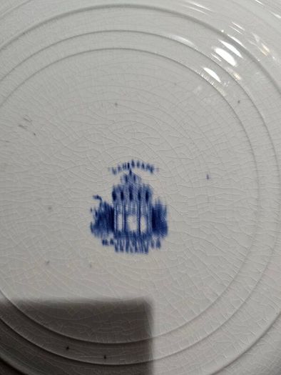 Antique 1930'  LANDSCAPE BLUE by W R Midwinter Dinner Plate