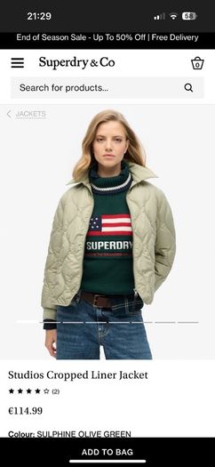 Superdry Studios Cropped Liner Jacket