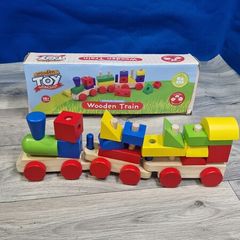 Wooden Shape Sorting Train  Complete with Box