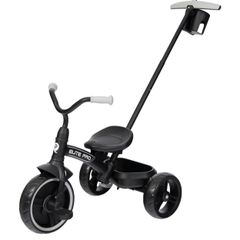 QPlay Elite Pro 2-in-1 Trike with Push Bar Black