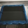 Small Rectangle Navy Velvet Ottoman Coffee Table Image 2