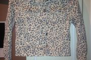 HnM leopard print mini denim jacket