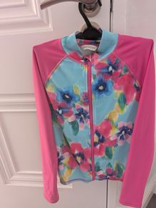 Girls 9-11 Uv Protection Zip Up