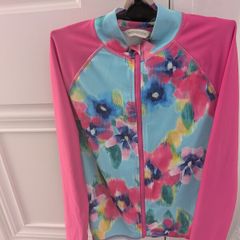 Girls 9-11 Uv Protection Zip Up