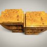Olive Burl Pair Of Art Deco Style Bedside Lockers / Nightstands Image 2