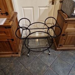 Disney glass and metal table