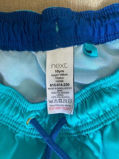 Next Boys Turqouise Swim Shorts - Age 10 Years