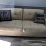 Cream leather couches Image 4