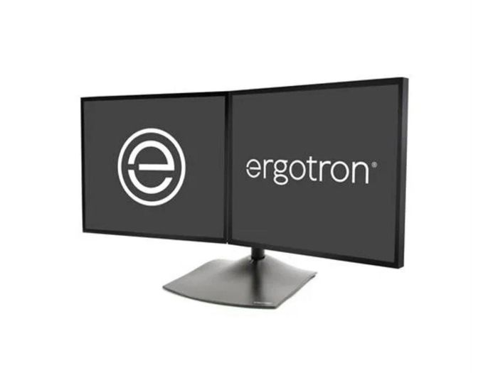 Ergotron DS100 Dual Monitor Desk Stand | Horizontal | Up to 24" Monitors