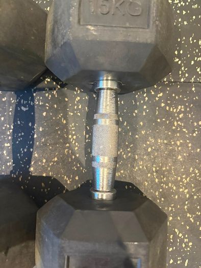 Dumbbells Rubber Hex 15kg Pair